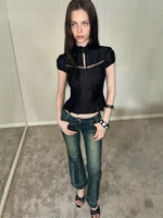 Mock Neck Skirt Set