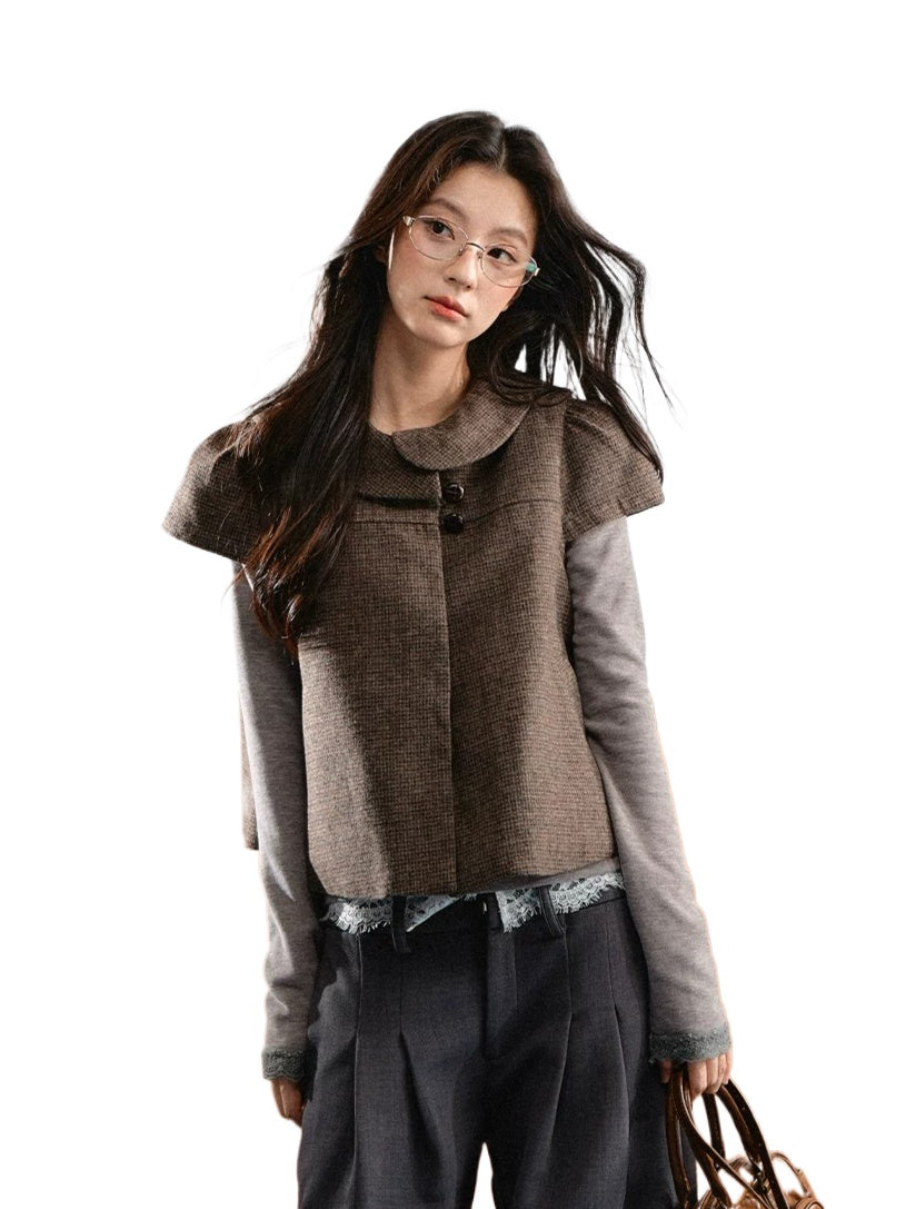 Plaid Doll Collar Jacket