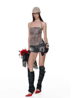 Leopard Halter Cami Top
