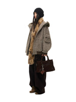 Fur Collar Hooded Wool Coat
