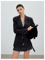 Wool Blend Tailored Blazer