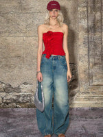 Floral Ruched Tube Top