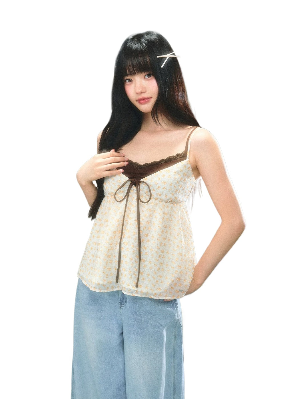 Vintage Floral Tie Cami Top