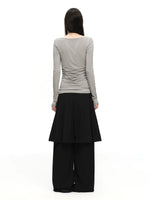 Pleated Skirt Pants