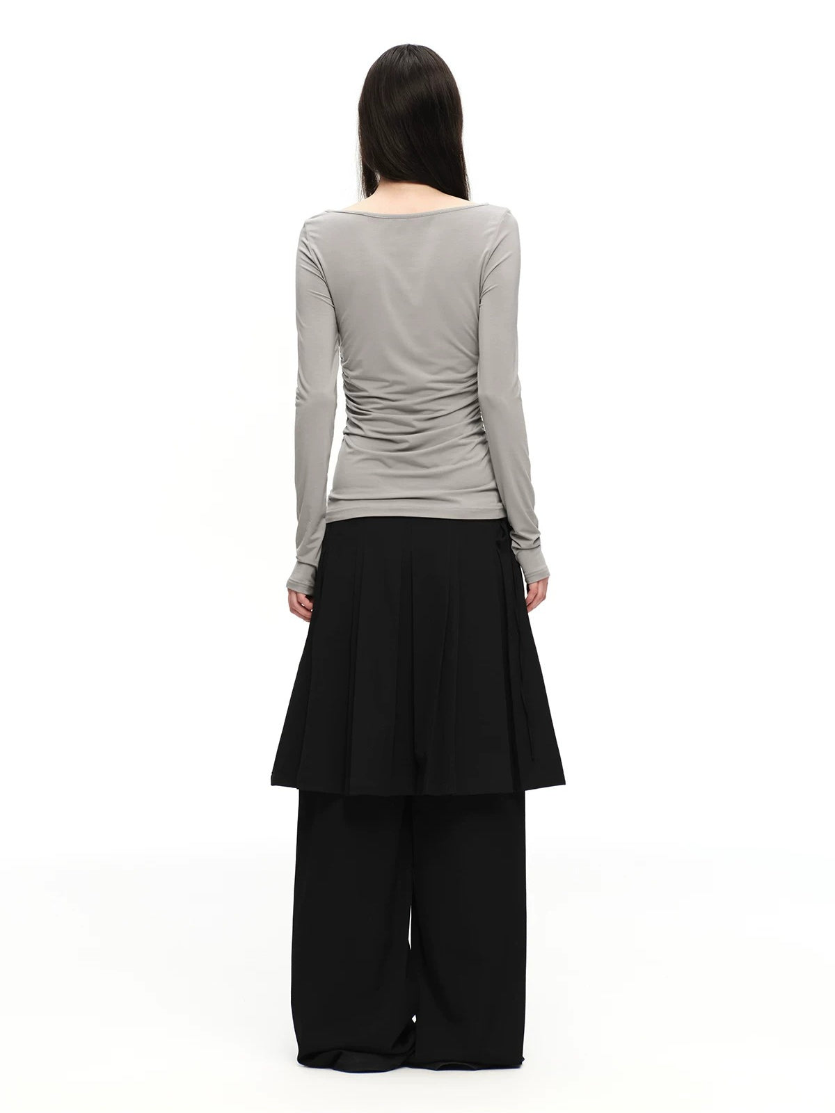 Pleated Skirt Pants