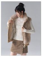 Vintage Ruffle Trim Patchwork Vest