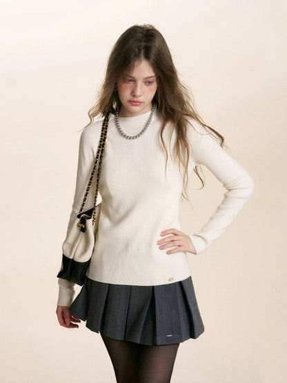 Ribbed Turtleneck Knit Top
