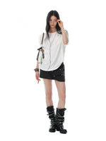 Textured Cotton Sleeveless T-Shirt