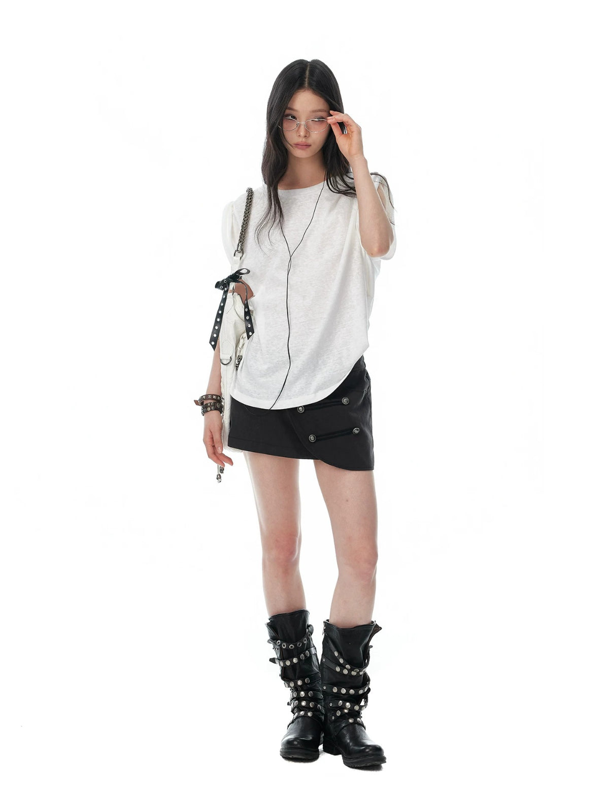 Textured Cotton Sleeveless T-Shirt