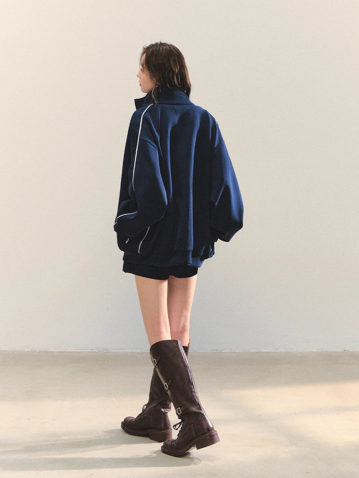 Zip-Up Colorblock Hoodie &amp; Skort Set