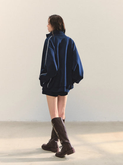 Zip-Up Colorblock Hoodie &amp; Skort Set