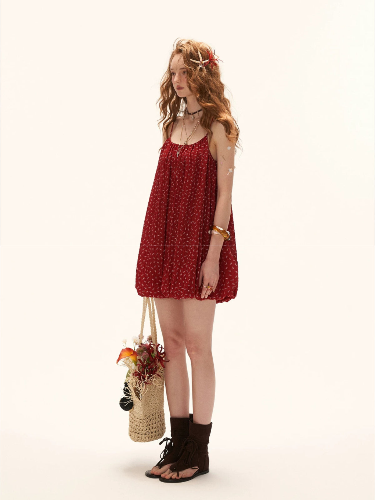 Vintage Floral Loose Cami Mini Dress