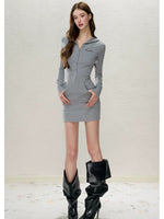 Hooded Bodycon Mini Dress