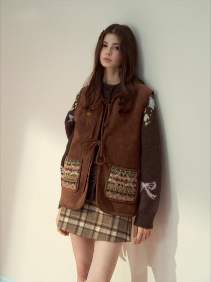 Reversible Fair Isle Faux Fur Vest