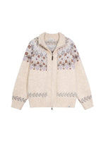 Vintage Fair Isle Zip Cardigan