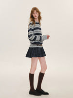 Vintage Striped Wool Polo Sweater