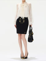 Sequin Lace Ribbon Blouse