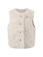 Shearling Logo Pin Curly Vest