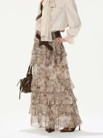 Lace Tie Pleated A-Line Blouse