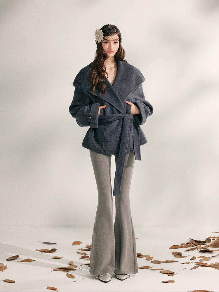 Wool Short Wrap Coat