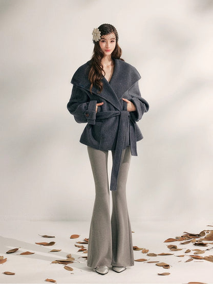 Wool Short Wrap Coat