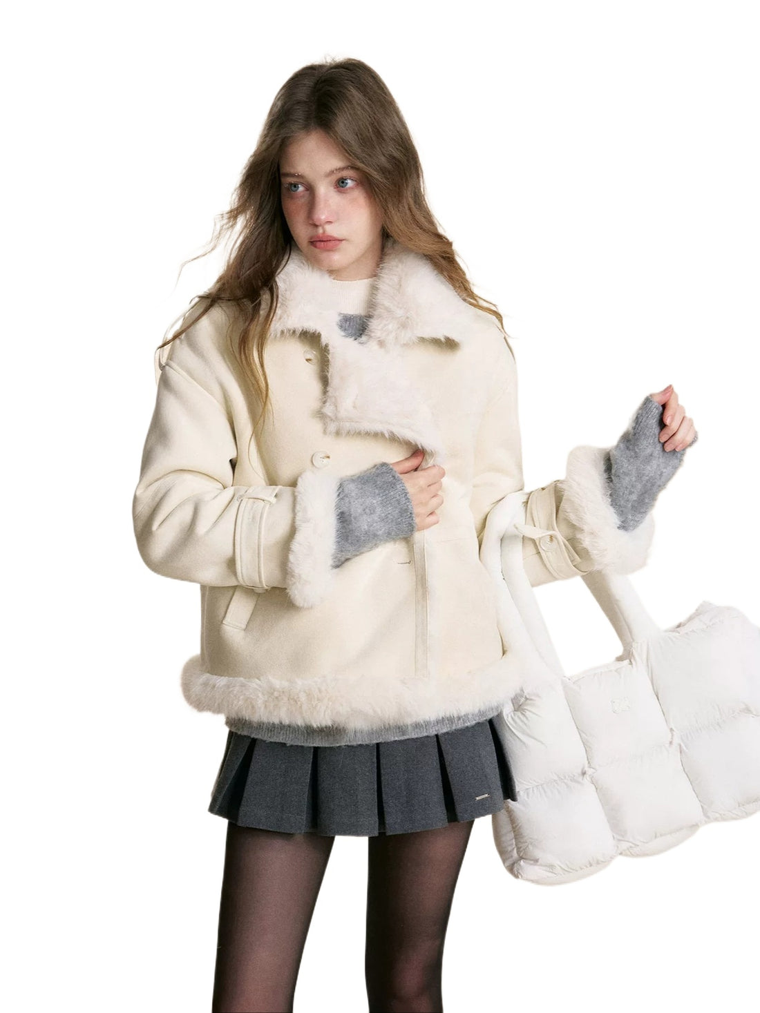 Faux Shearling Suede Jacket