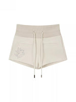 Embroidered Rhinestones Hoodie & Shorts Set