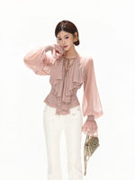 Ruffle V-Neck Blouse