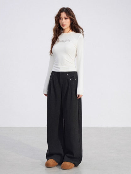 Wool Wide-Leg Pants