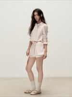 Pink Lace Shirt Skort Set