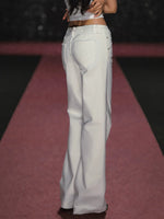 Vintage Low Rise White Straight Leg Jeans