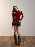 Rib Knit Off-Shoulder Two-Way Top