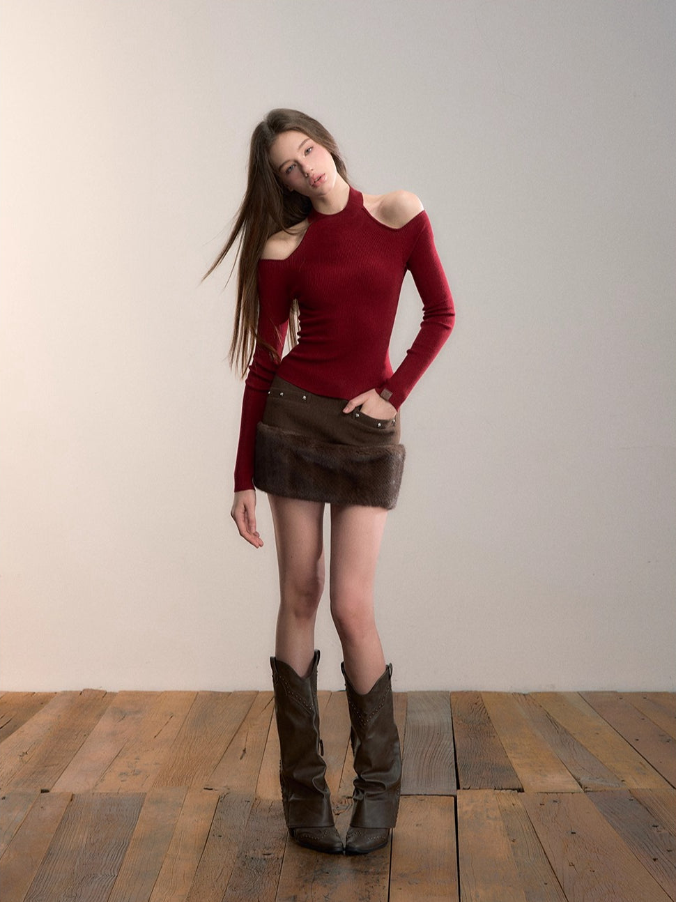 Rib Knit Off-Shoulder Two-Way Top