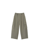 Wide-Leg Beaded Cargo Large Pockets Pants