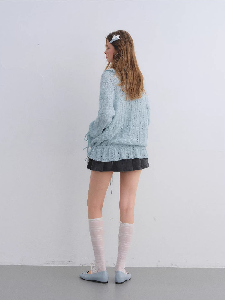 Mohair Ruffle Knit Cardigan