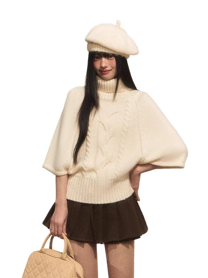 High-Neck Jacquard Knit Top