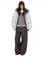 Vintage Fur Collar Down Jacket