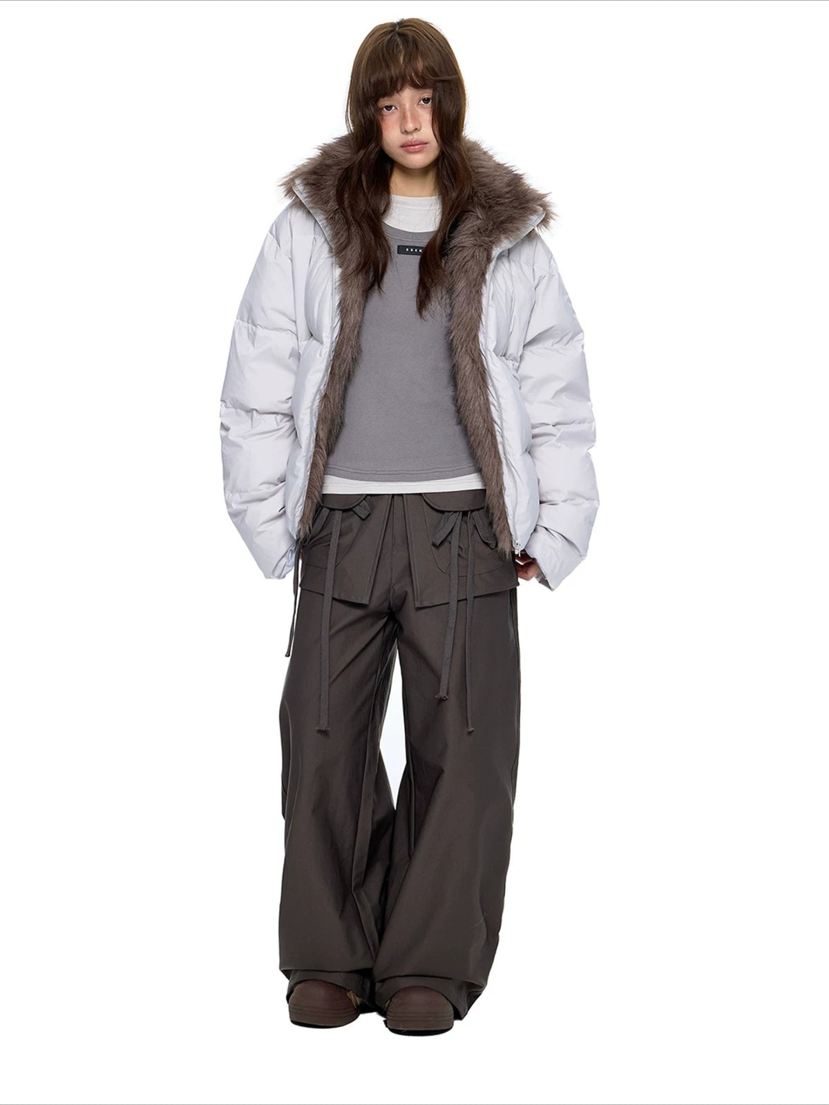 Vintage Fur Collar Down Jacket