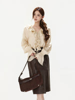 Satin Ruffle Blouse