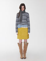 Fair Isle Pony Jacquard Drawstring Knit Cardigan
