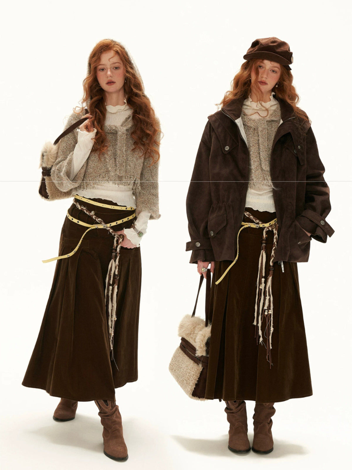 Textured Hooded Flare Sleeve Sweater