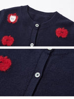 Navy Apple Jacquard Cardigan