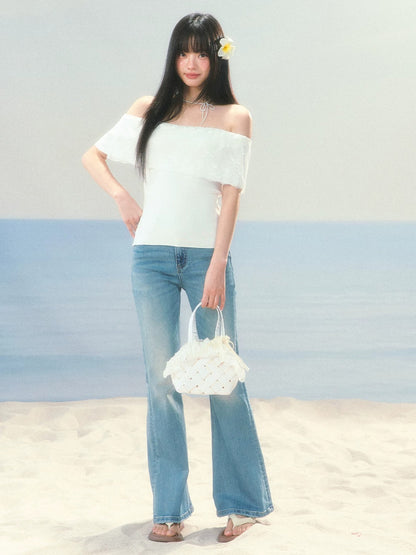 Lace Collar Off-Shoulder Top