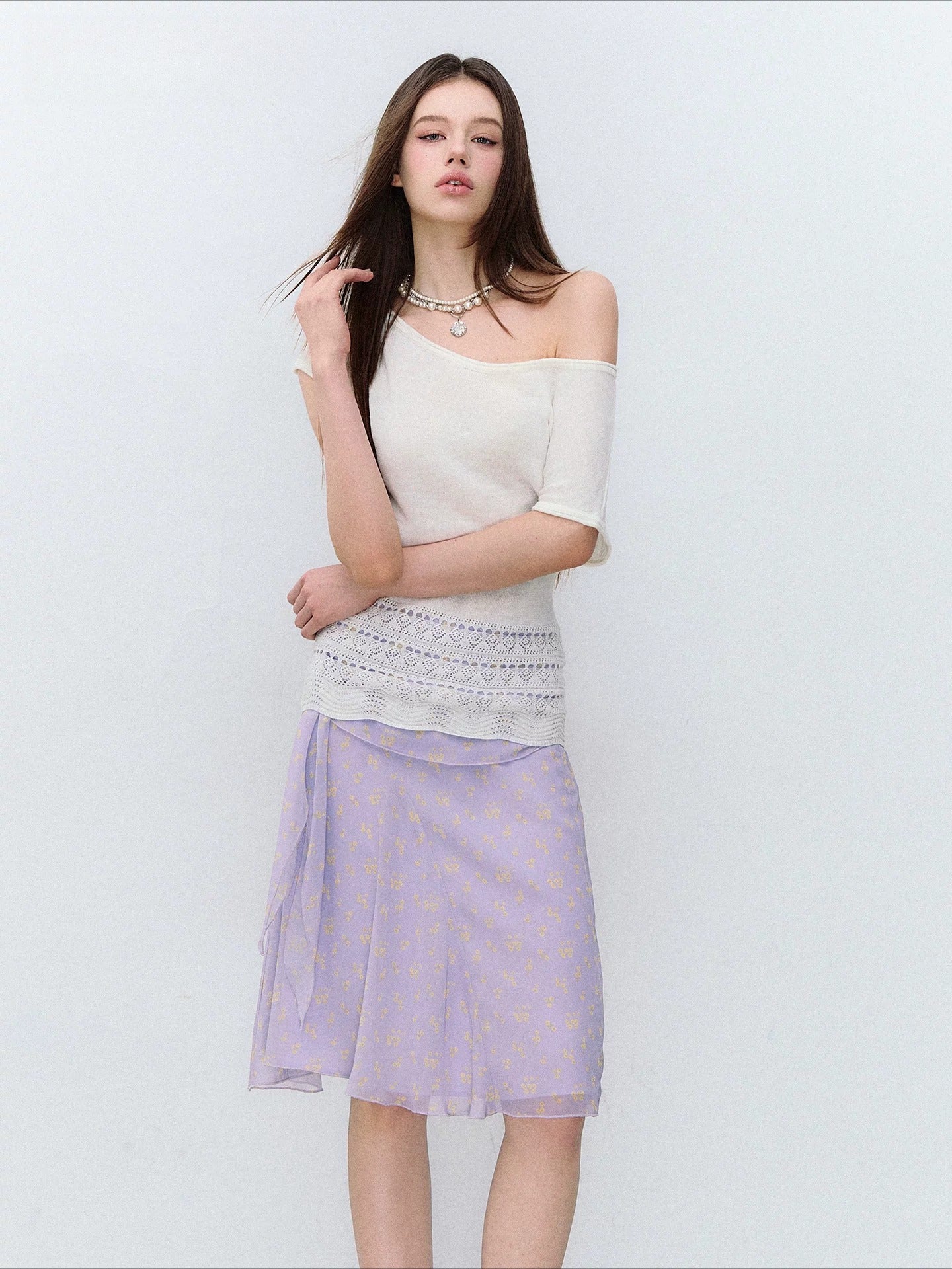Asymmetry Linen Knit Tee