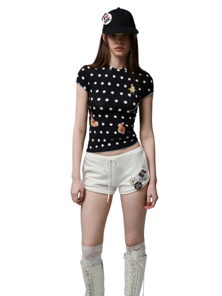 Cats &amp; Dogs Love Polka Dot Print T-Shirt