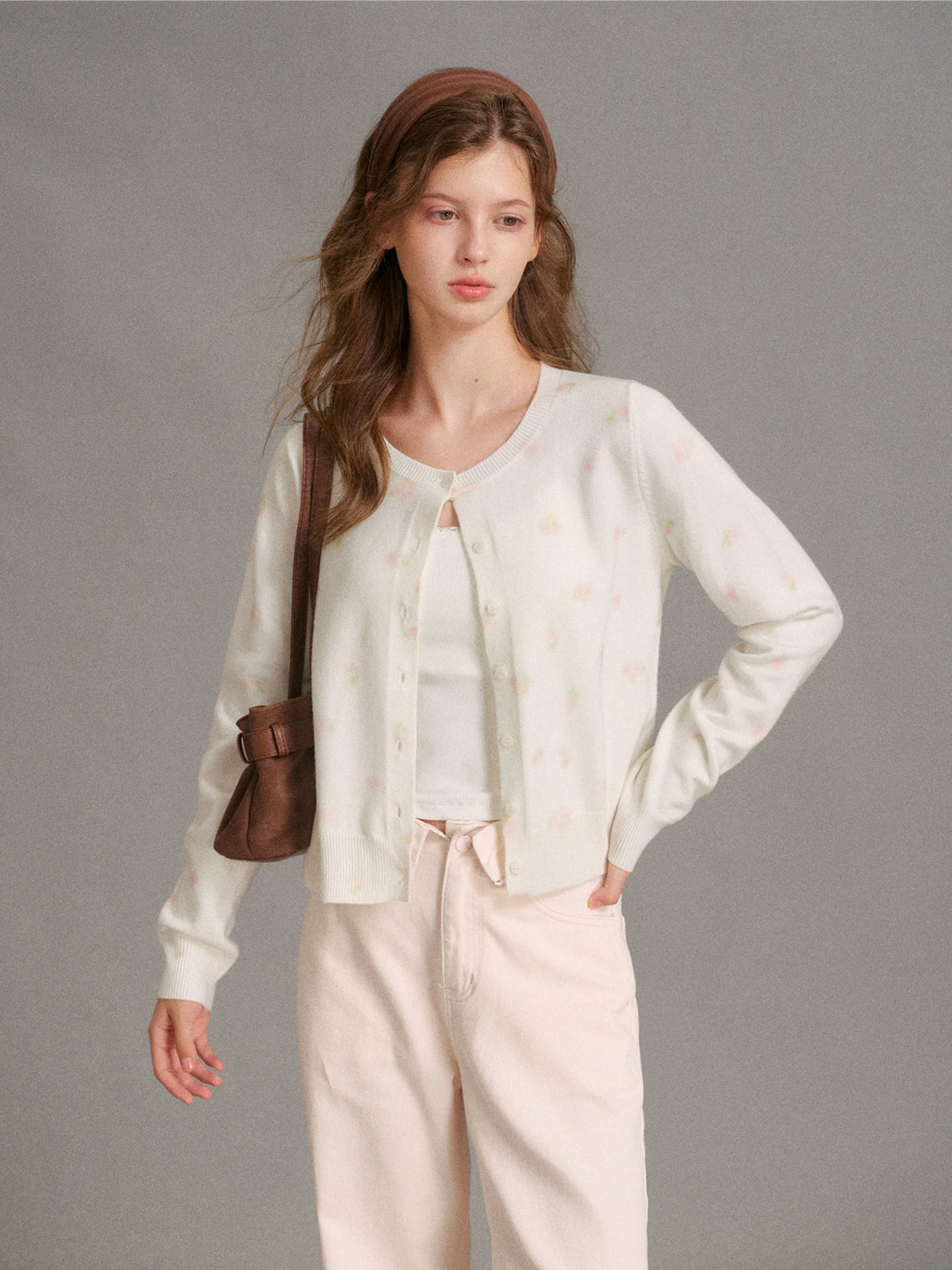 Soft Focus Rose Knit Cardigan