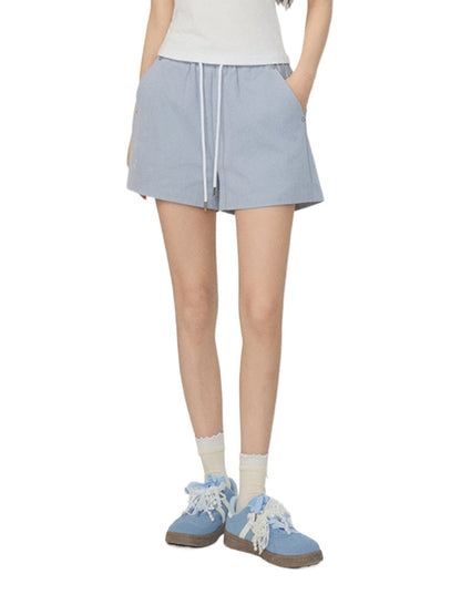 Lace-Trimmed and Tied Shorts