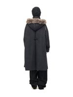Hooded Wool Blend Long Coat