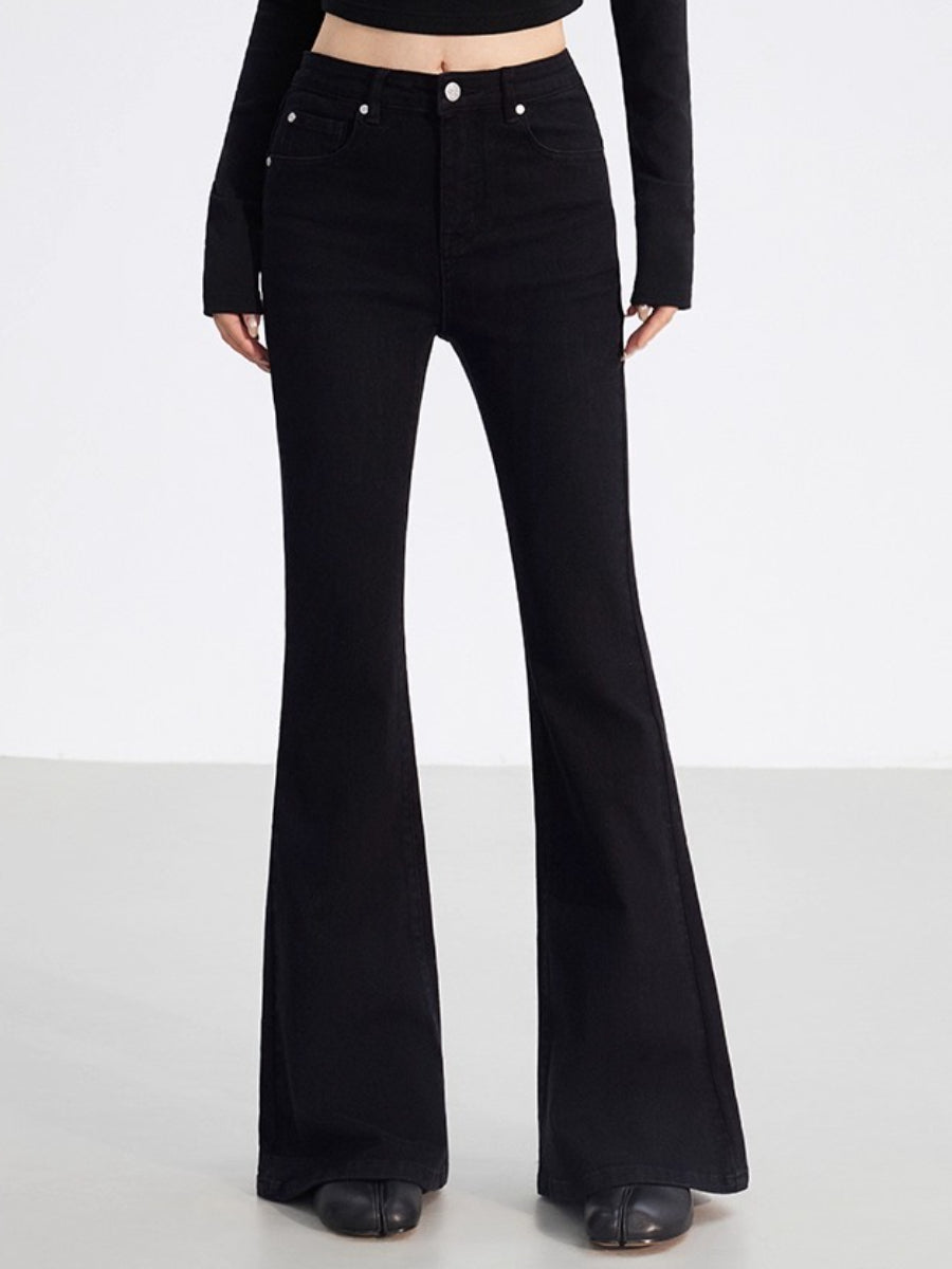 Embroidered Flared Slim-Fit Jeans