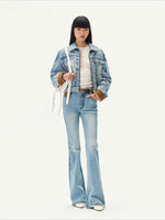Helen Denim Print Knit Top
